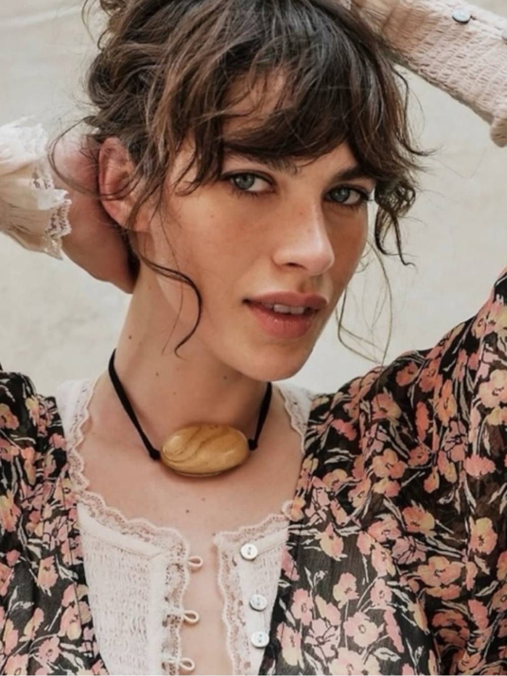 Free People Bohemian Borealis Semi Precious Stone Choker Necklace Natural NWT